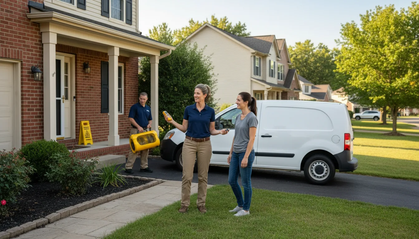 Residential water damage restoration in New Eagle, PA